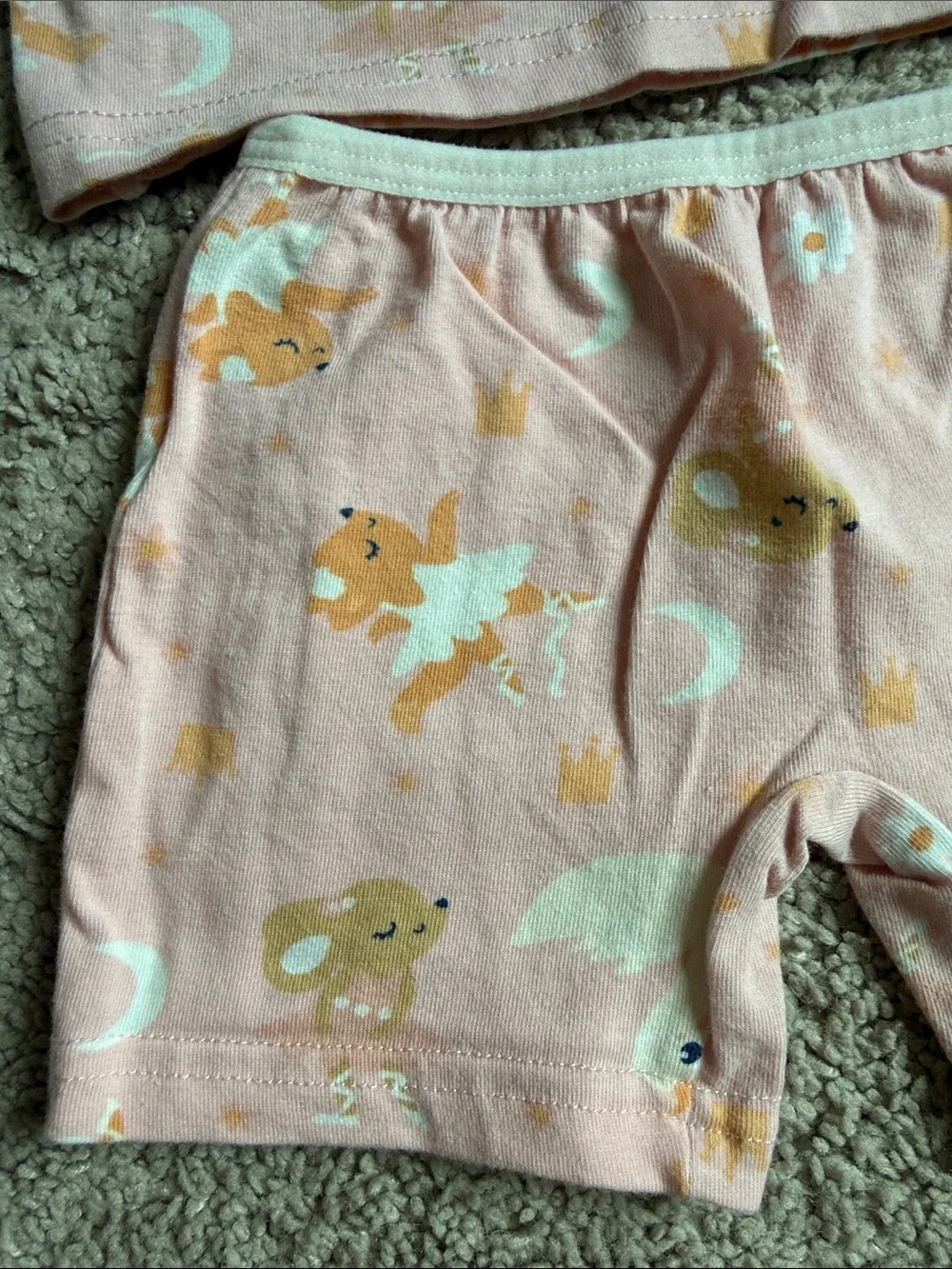 Girls' Pink Animal & Moon Tank Top and Shorts Pajama Set